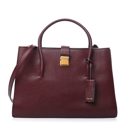 Miu Miu Goatskin Madras Tote Ribes 1 of 4