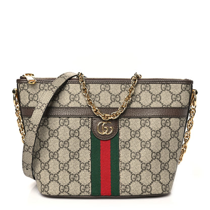 Gucci GG Supreme Monogram Web Mini Ophidia Shoulder Bag Brown 1 of 9