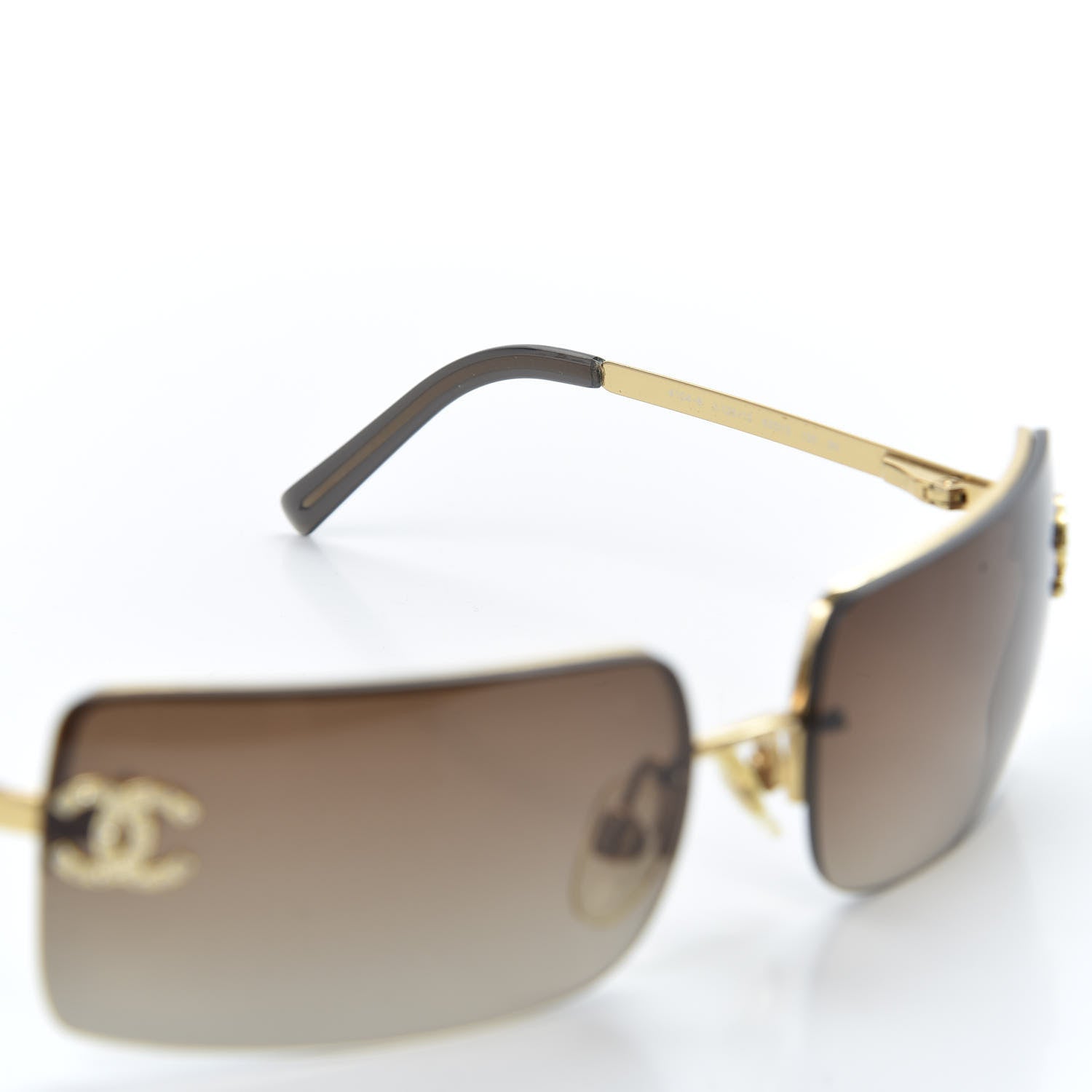 Chanel Crystal CC Logo Sunglasses 4104-B Gold 579474 – FASHIONPHILE