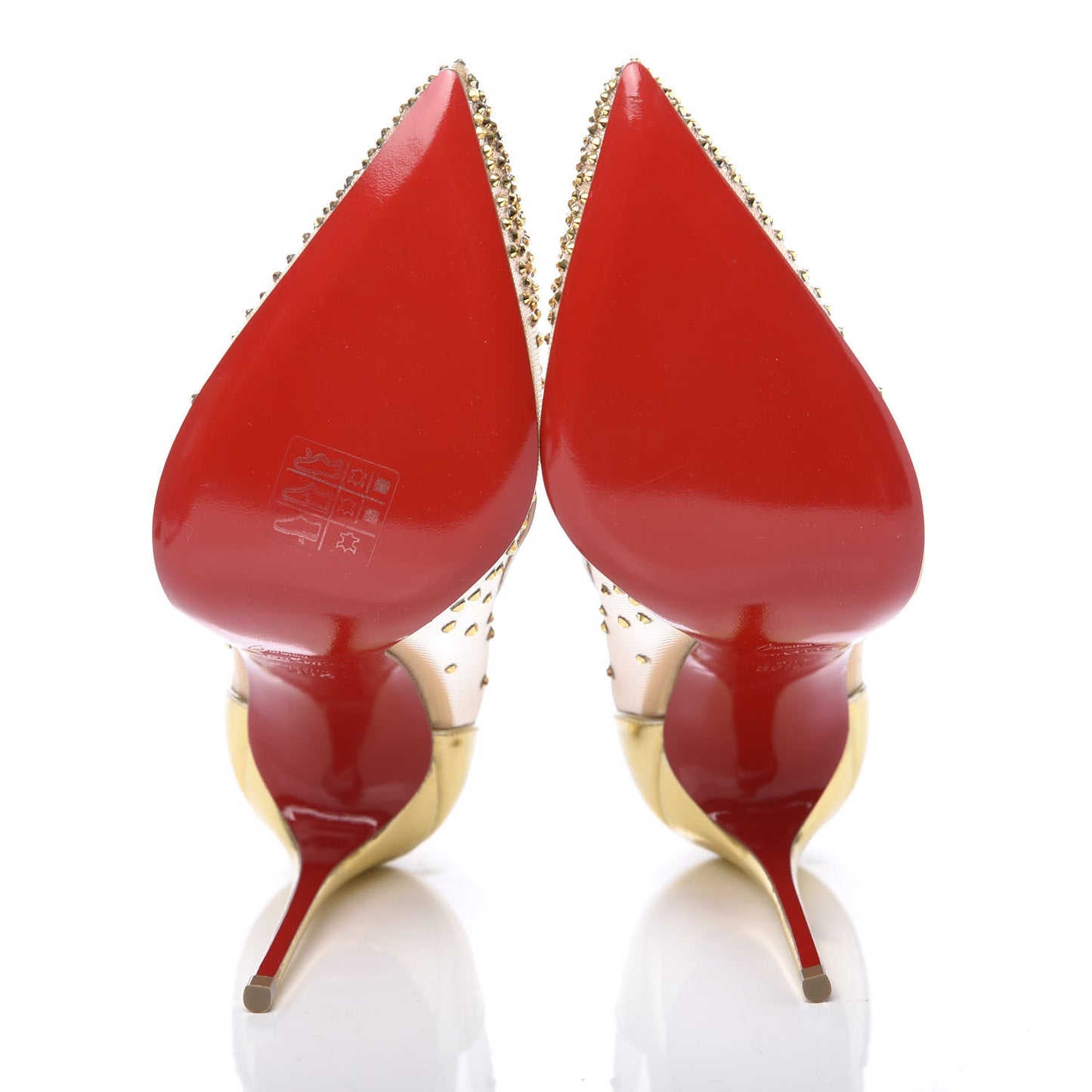 Rete Specchio Crystal Strass Follies 100 Pumps 38.5 Gold