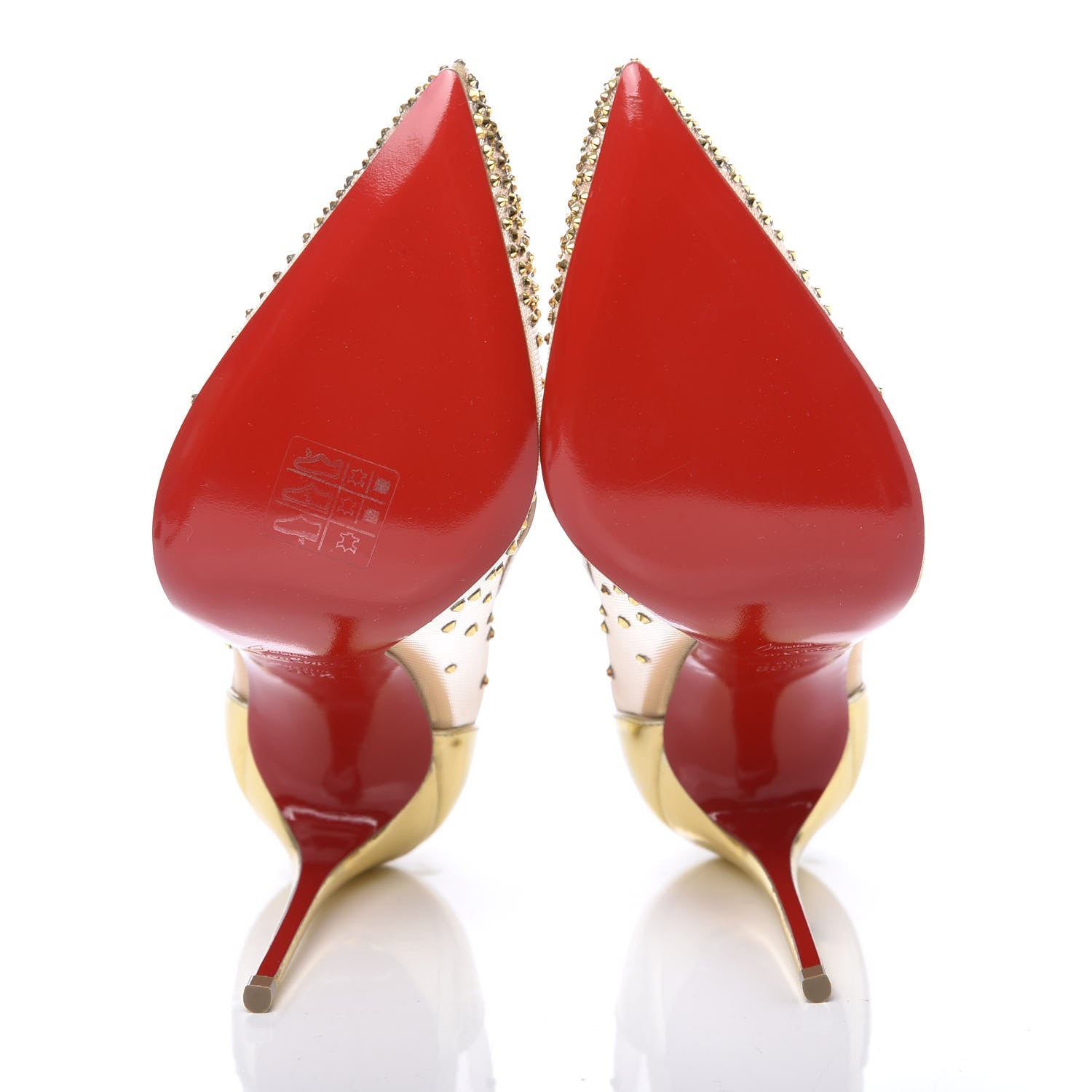 Christian Louboutin Rete Specchio Crystal Strass Follies 100 Pumps 38.5 Gold 5 of 8