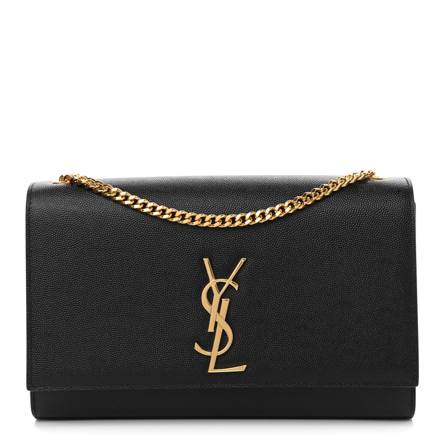 Saint Laurent Grain De Poudre Medium Classic Monogram Kate Satchel Black 1 of 9