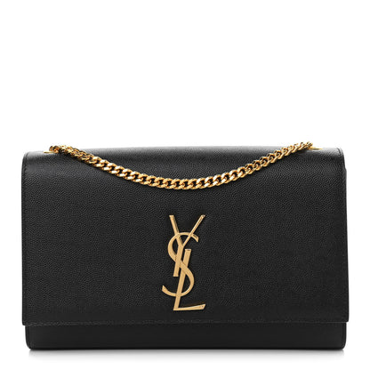 Saint Laurent Grain De Poudre Medium Classic Monogram Kate Satchel Black 1 of 9