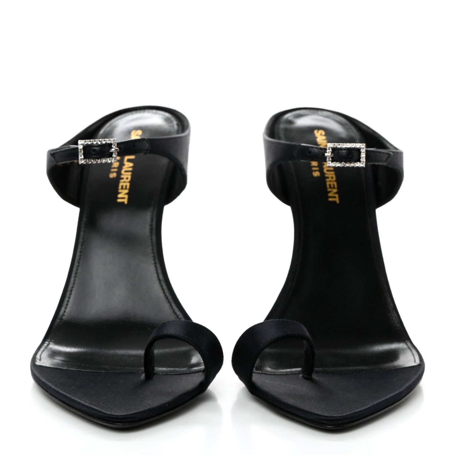 Saint Laurent Crepe Satin Dive Mule Sandals 38 Patriot Navy 2 of 8