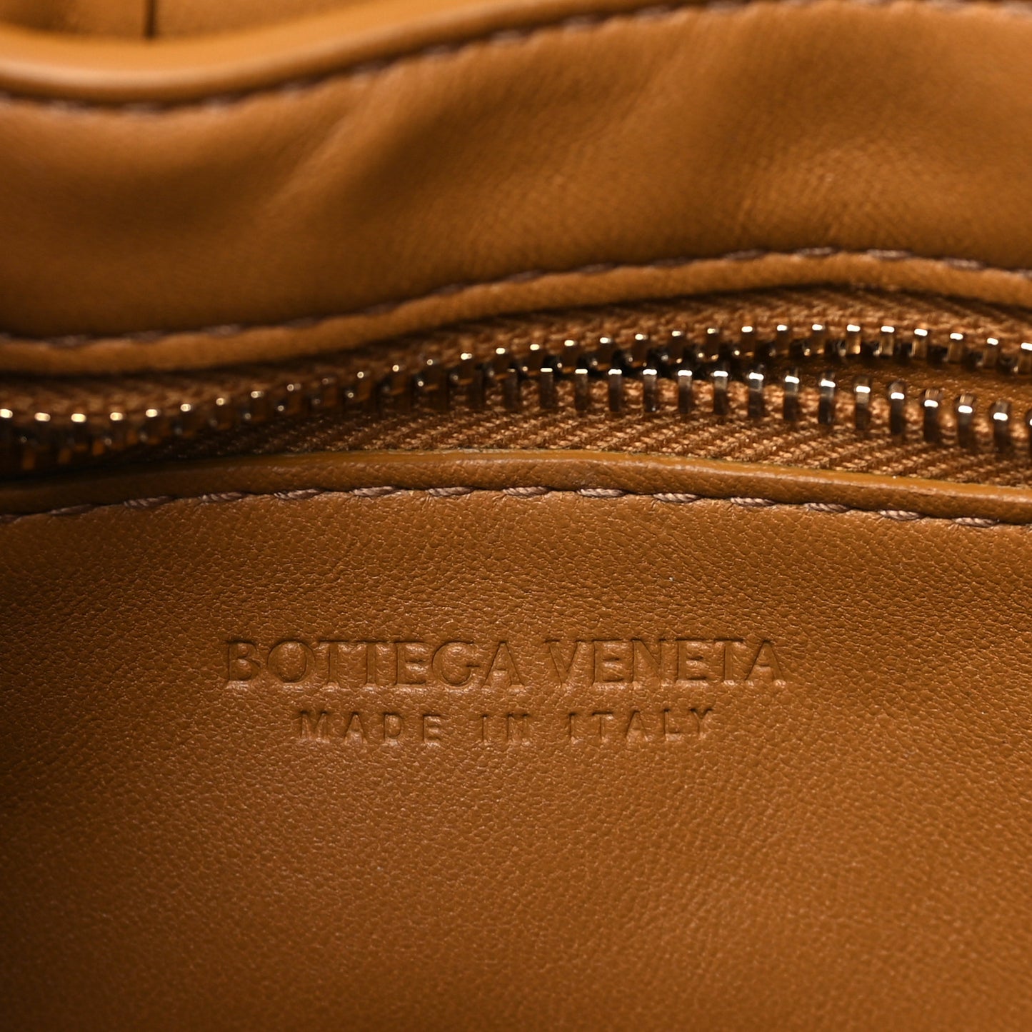 Nappa Maxi Intreccio Padded Cassette Crossbody Bag Caramel