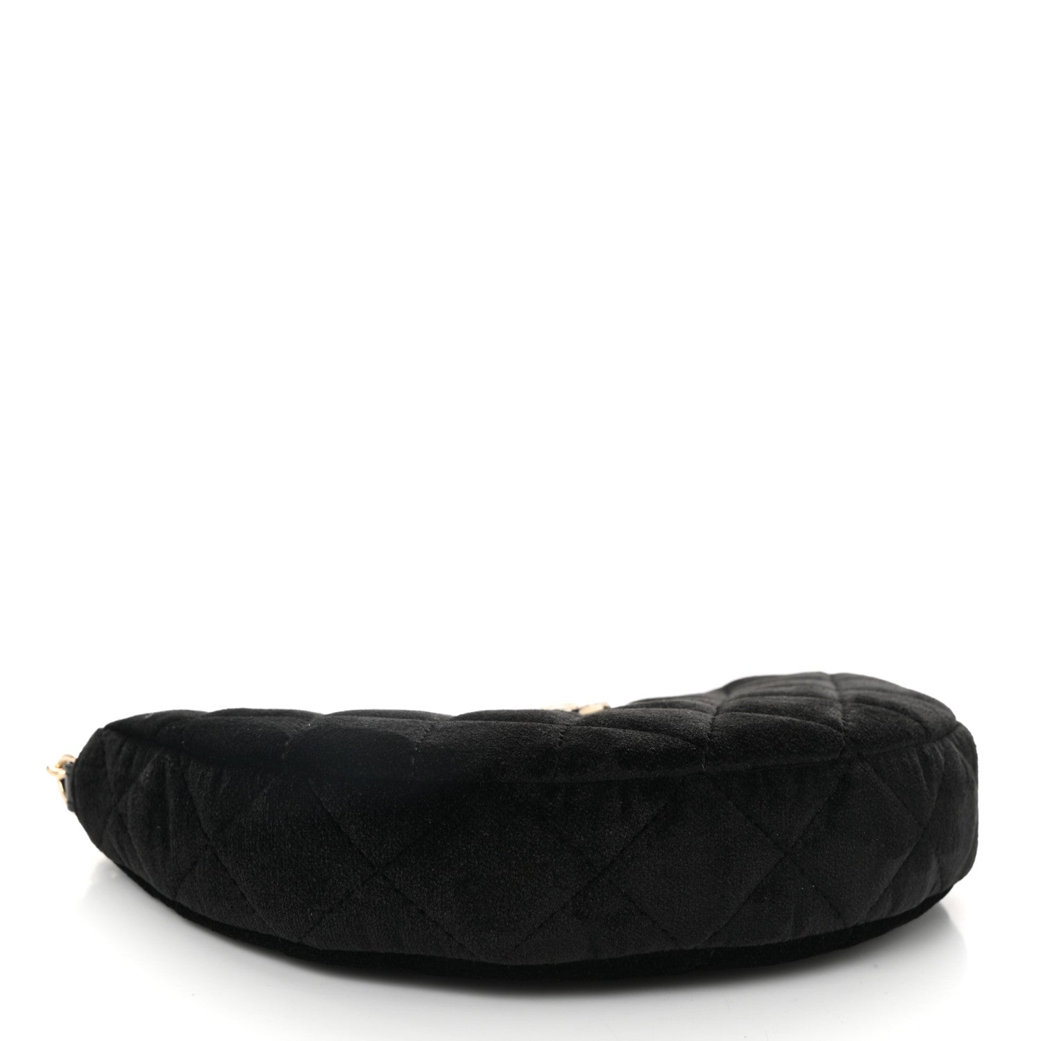 Chanel Velvet Crystal Quilted Chain Hobo Black 4 of 11