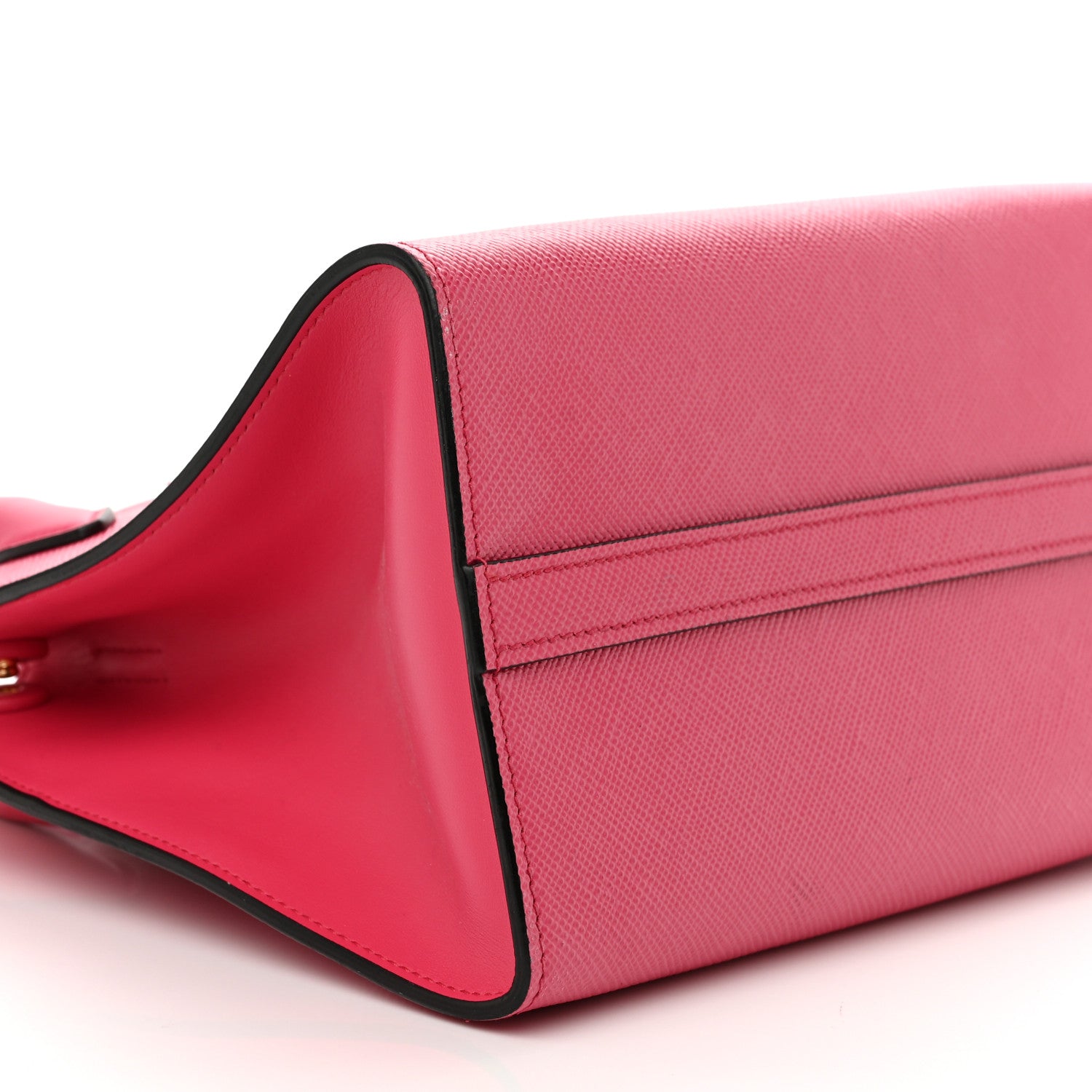 Prada Saffiano Cuir Calfskin Small Monochrome Top Handle Tote Magenta 8 of 10