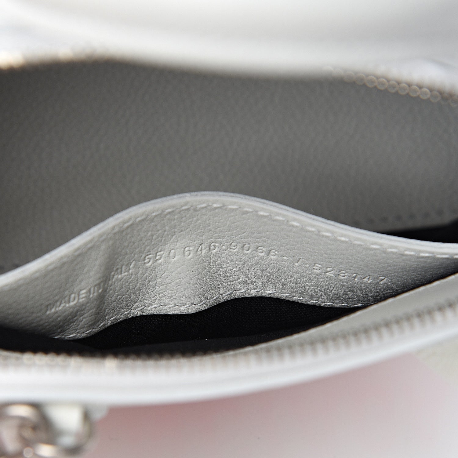 Balenciaga Grained Calfskin Logo XXS Ville Top Handle Bag White Fluo Pink 6 of 8