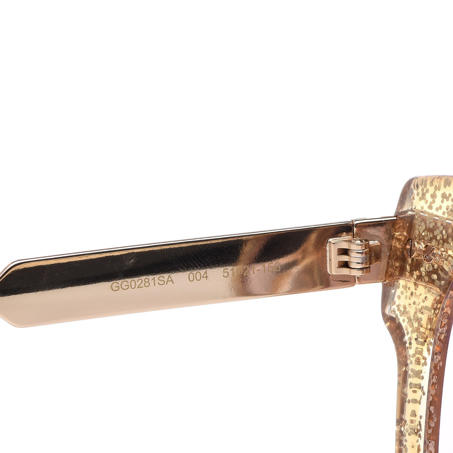 Acetate Square Frame Web Glitter GG0281S Sunglasses Gold