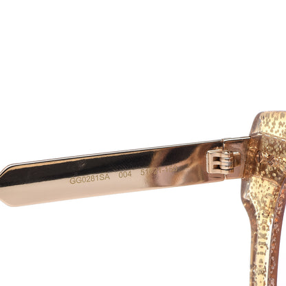 Gucci Acetate Square Frame Web Glitter GG0281S Sunglasses Gold 7 of 9