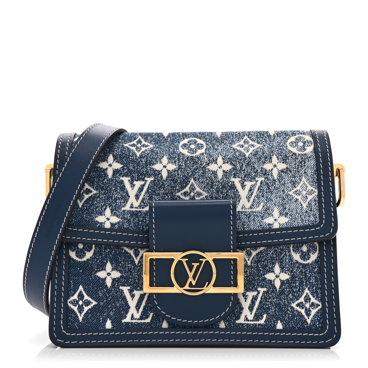 Louis Vuitton Denim Monogram Jacquard Dauphine Mini Bleu 1 of 10