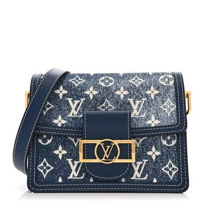 Louis Vuitton Denim Monogram Jacquard Dauphine Mini Bleu 1 of 10