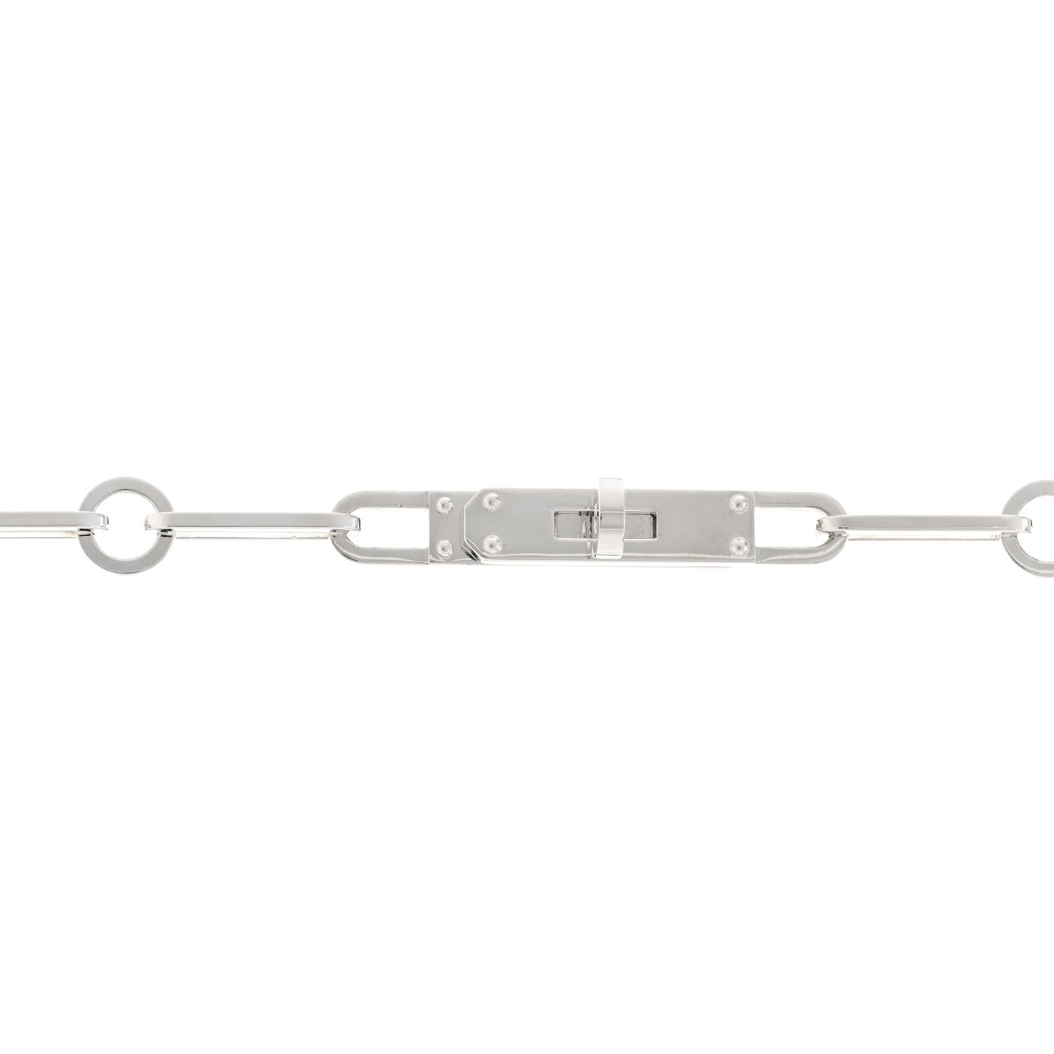 Hermes Sterling Silver Kelly Chaine Long Necklace 4 of 6