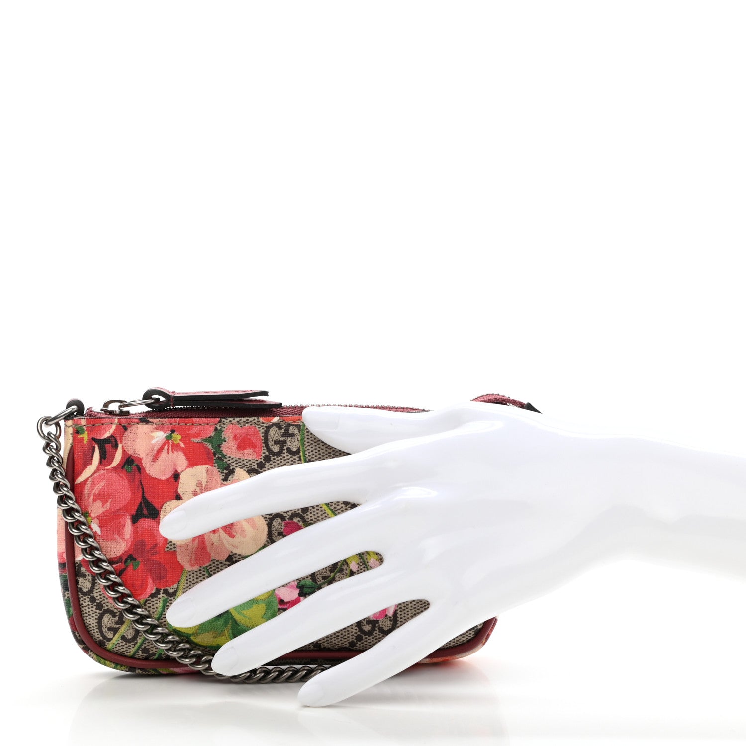 Gucci GG Supreme Monogram Blooms Mini Chain Bag Beige Multicolor Dry Rose 2 of 7