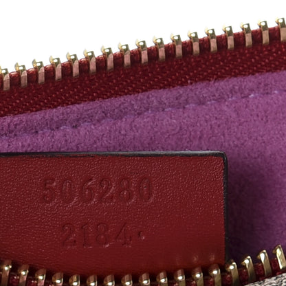 Gucci GG Supreme Monogram Bosco Patch Zip Pouch Beige Malva Hibiscus Red 7 of 10