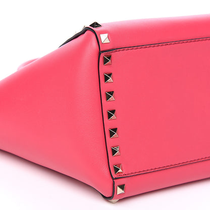 Valentino Garavani Vitello Small Rockstud Double Handle Tote Deep Fuxia 7 of 14