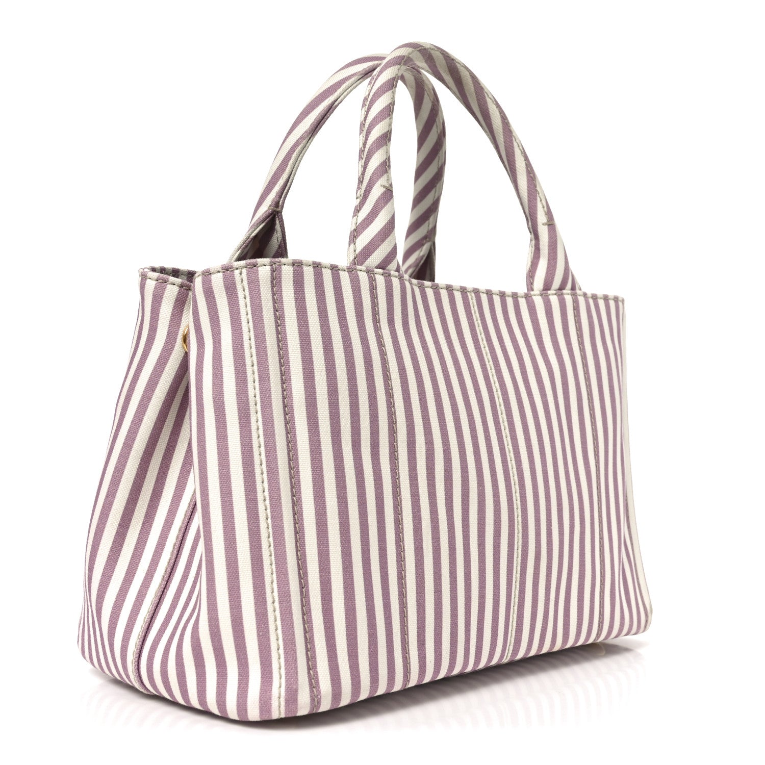 Prada Canapa Striped Small Logo Tote Alabastro 3 of 9