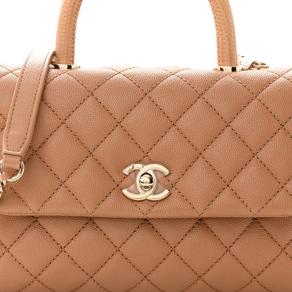 Chanel Caviar Quilted Lizard Embossed Mini Coco Handle Flap Brown 9 of 11