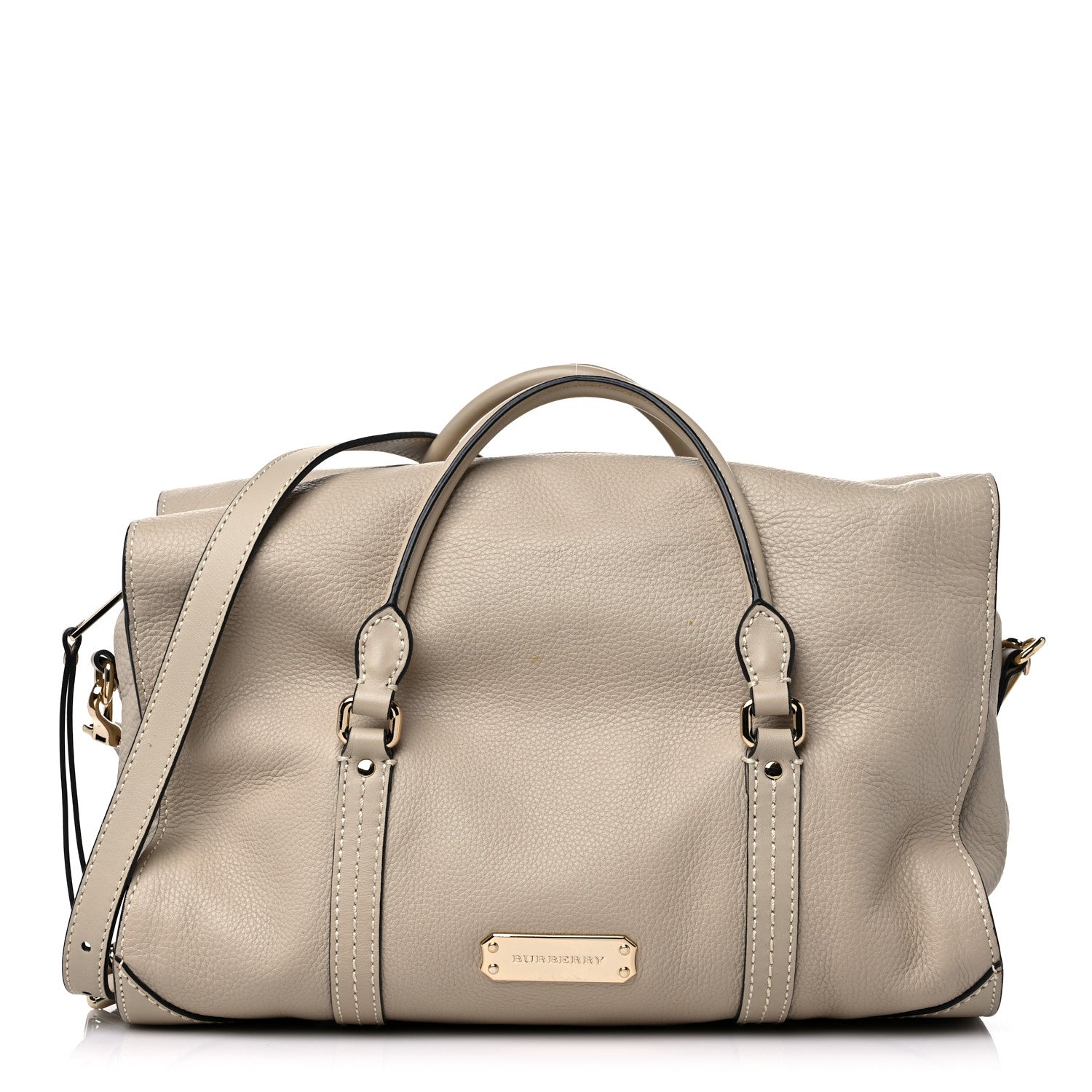 Burberry Calfskin Satchel Limestone 1 of 13