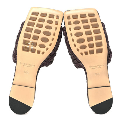 Bottega Veneta Raffia Twisted Intrecciato Stretch Flat Sandals 38.5 Bitter Chocolate 5 of 8