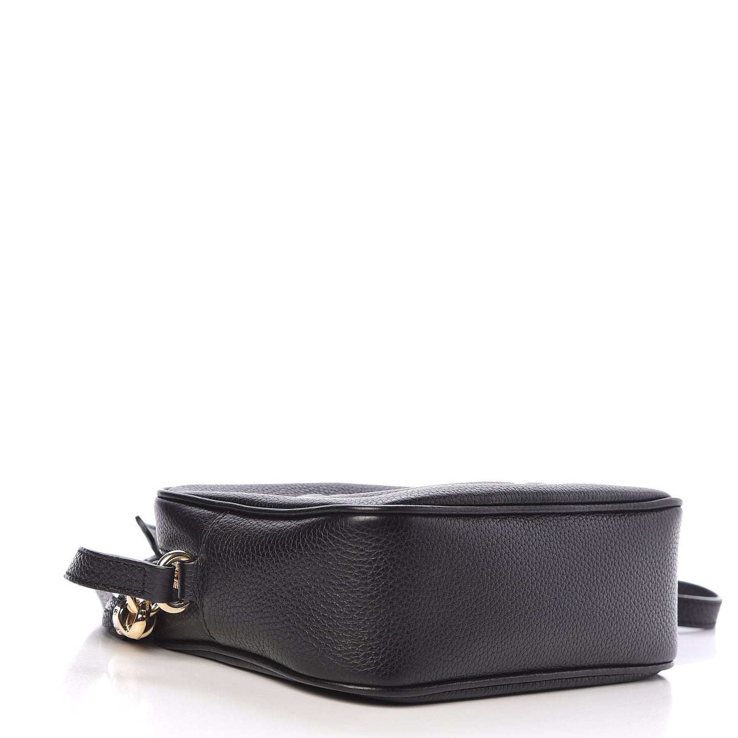 Pebbled Calfskin Small Soho Disco Bag Black