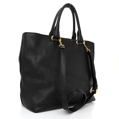 Prada Vitello Daino Shopping Tote Black 3 of 10
