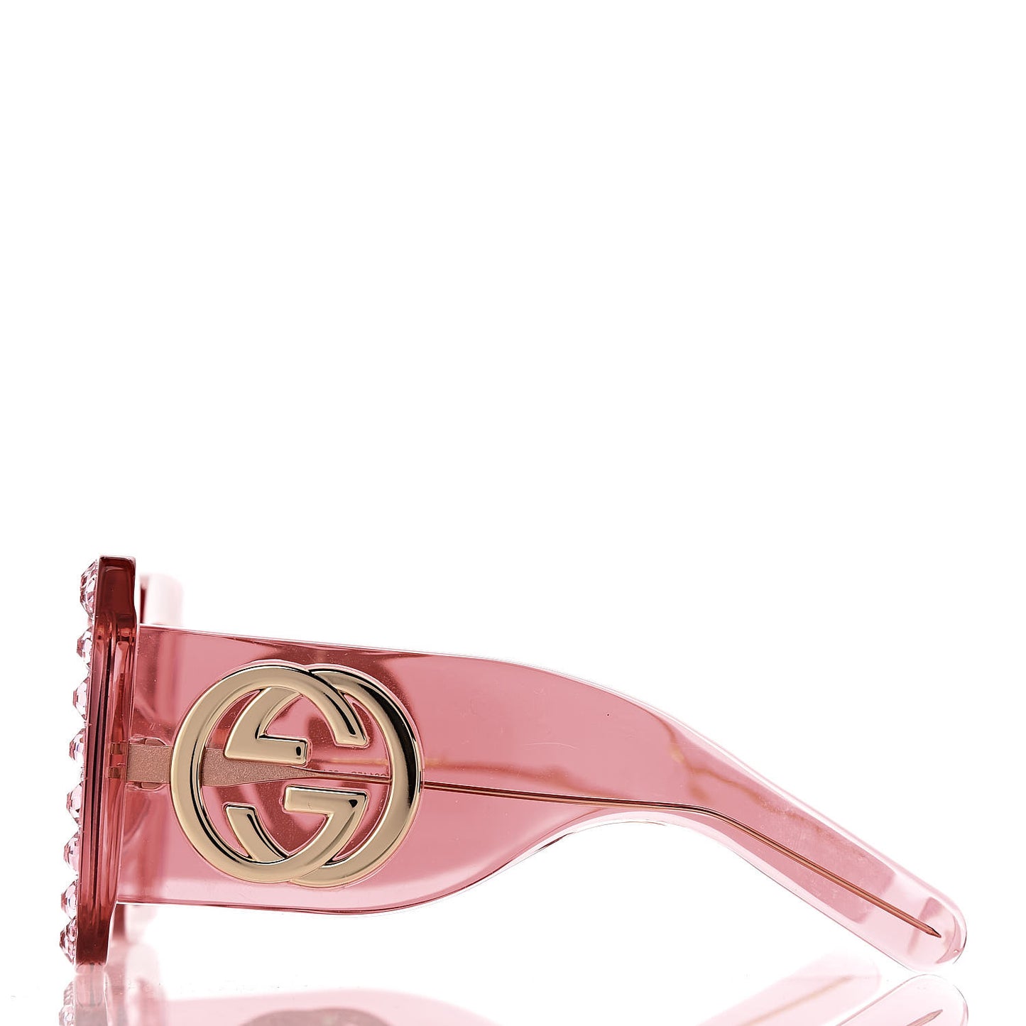 Acetate Crystal Oversize Sunglasses GG0145S Pink