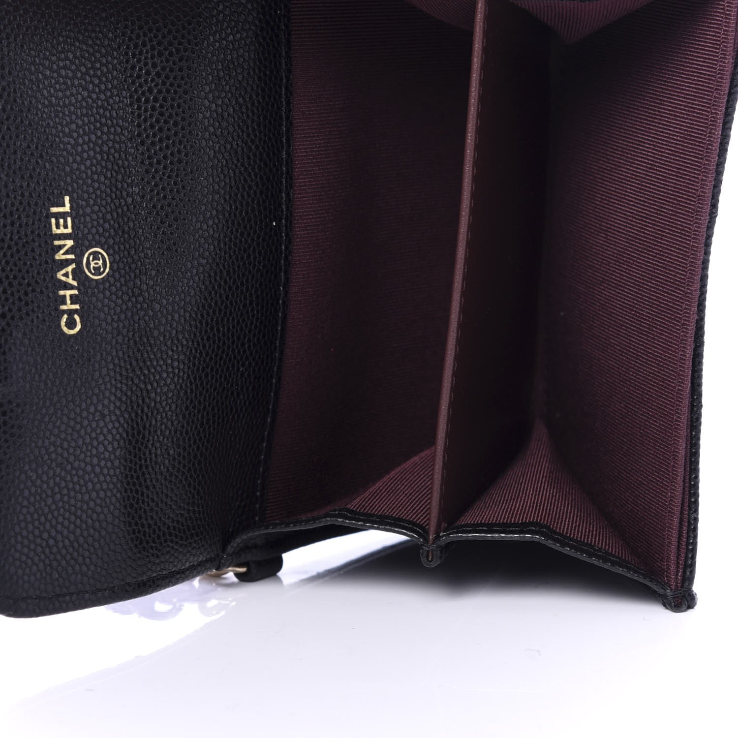Chanel Caviar Quilted Flap Card Holder Chain Wristlet Black 5 of 9