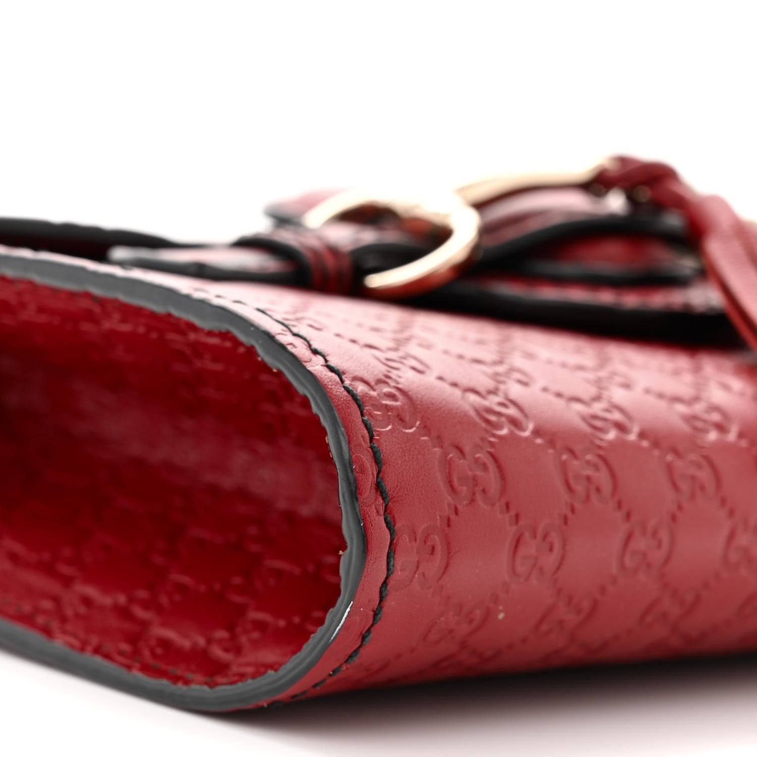 Gucci Soft Microssima Mini Emily Chain Shoulder Bag Rosso 9 of 10