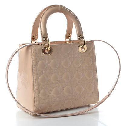 Christian Dior Patent Cannage Medium Lady Dior Rose Clair 4 of 12