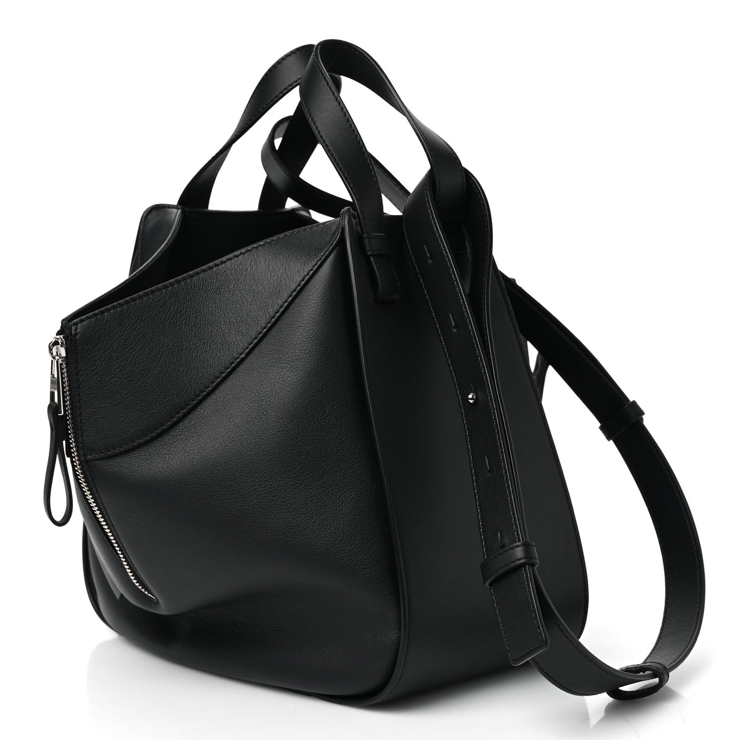 Calfskin Small Hammock Shoulder Bag Black