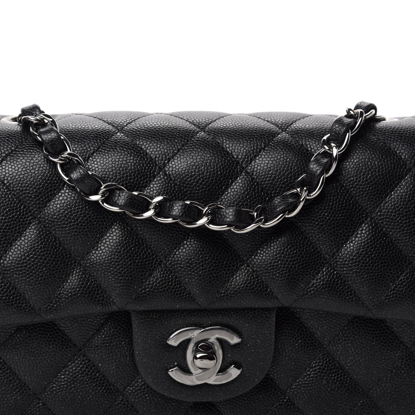 Caviar Quilted Mini Rectangular Flap Black