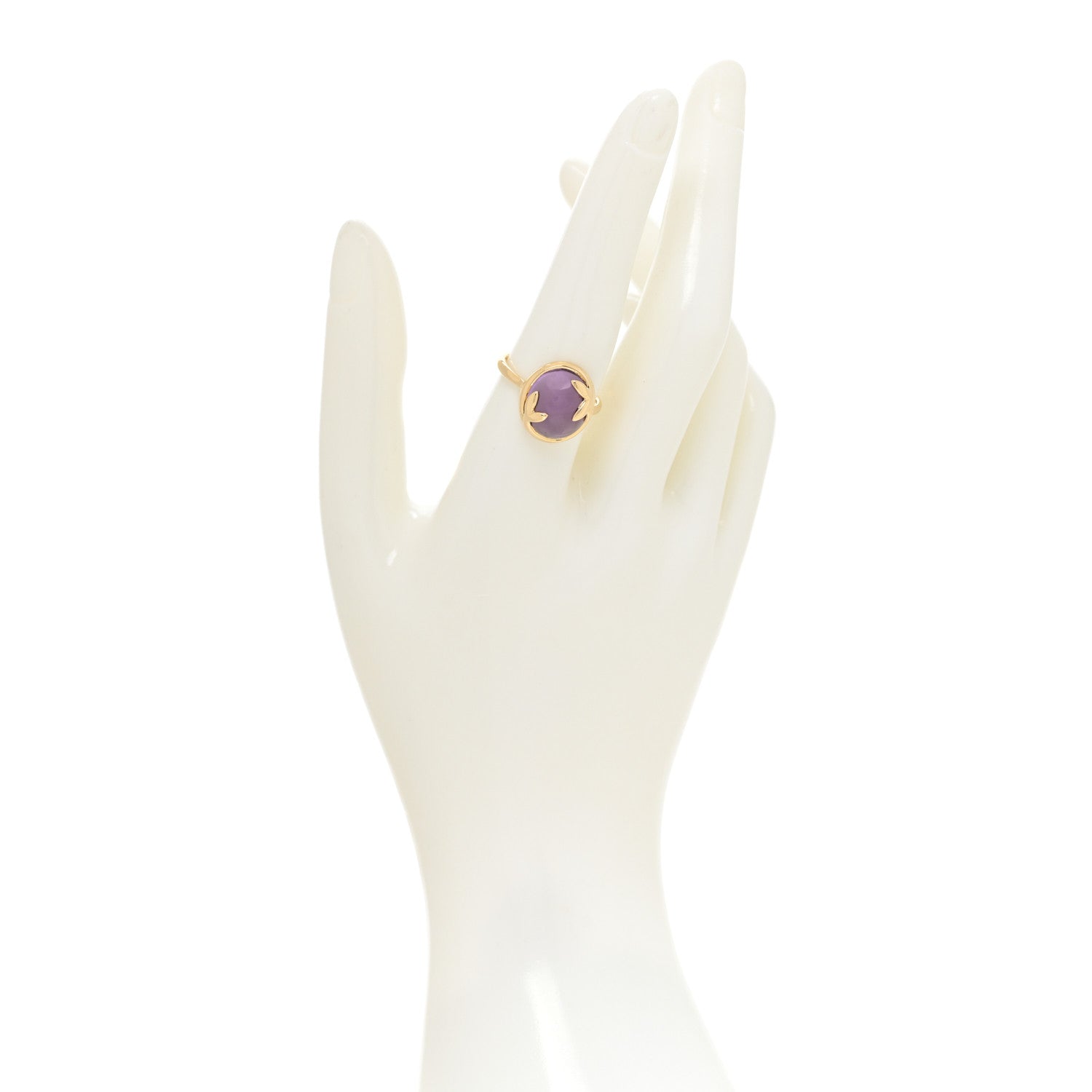 Tiffany 18K Yellow Gold Amethyst Paloma Picasso Olive Leaf Ring 57 8 2 of 5