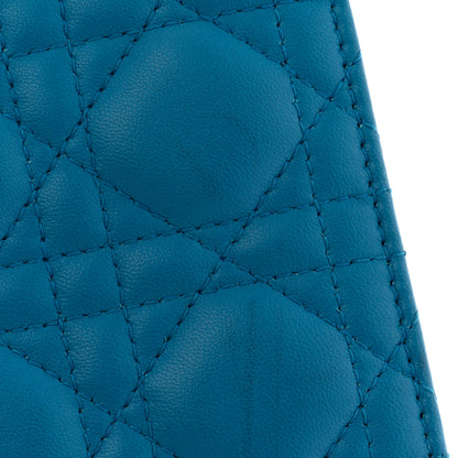 Christian Dior Lambskin Cannage Lady Dior Convertible Clutch Blue 13 of 13
