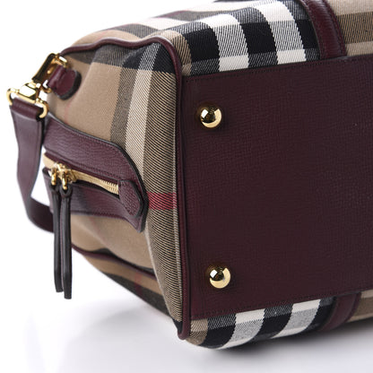 Burberry House Check Derby Calfskin Medium Alchester Bowling Bag Mahogany Red 6 of 9