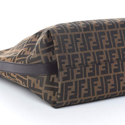 Fendi Zucca Vitello Large Hobo Tobacco Ocra Moro Black 8 of 9