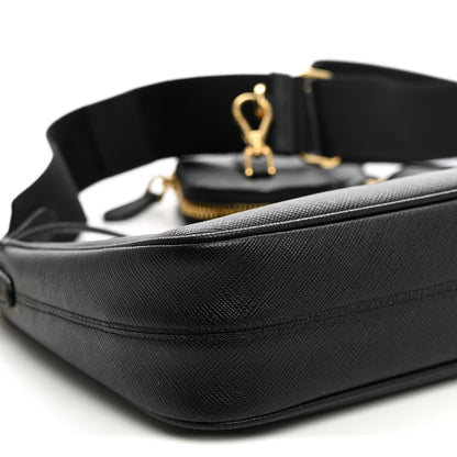 Prada Saffiano Lux Re-Edition 2005 Shoulder Bag Black 9 of 10