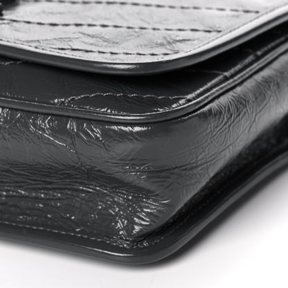 Saint Laurent Crinkled Calfskin Matelasse Monogram Niki Chain Wallet Fog 11 of 13