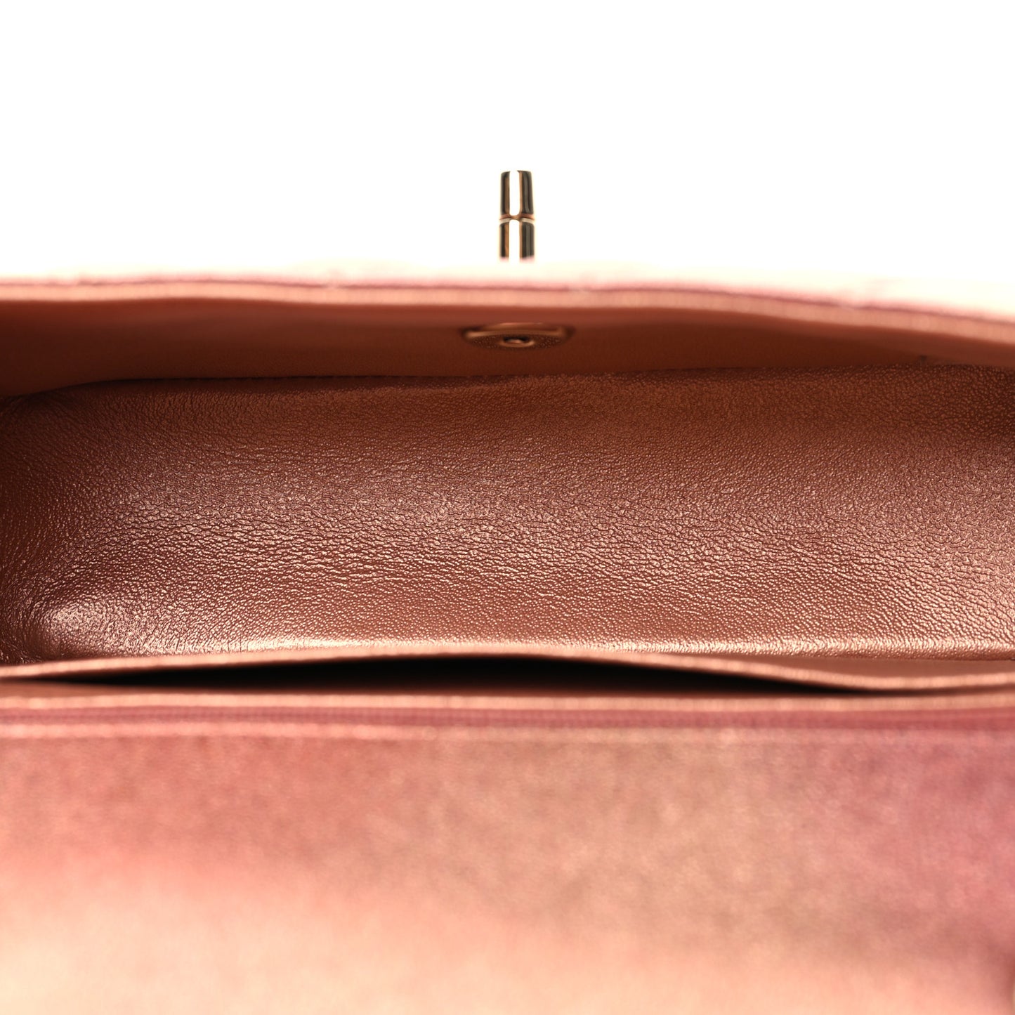 Metallic Lambskin Quilted Ombre Mini Rectangular Flap Pink