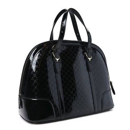 Gucci Patent Microguccissima Small Nice Top Handle Dome Bag Black 3 of 10