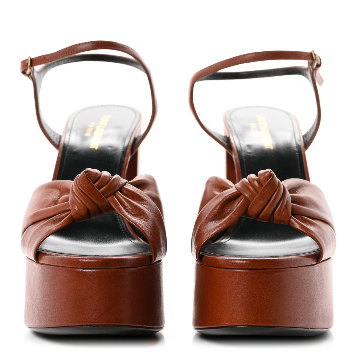Vendome Bianca 85 Platform Sandals 39 Cognac