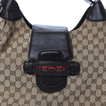 Gucci Monogram Web Medium Dressage Hobo Dark Brown 8 of 13