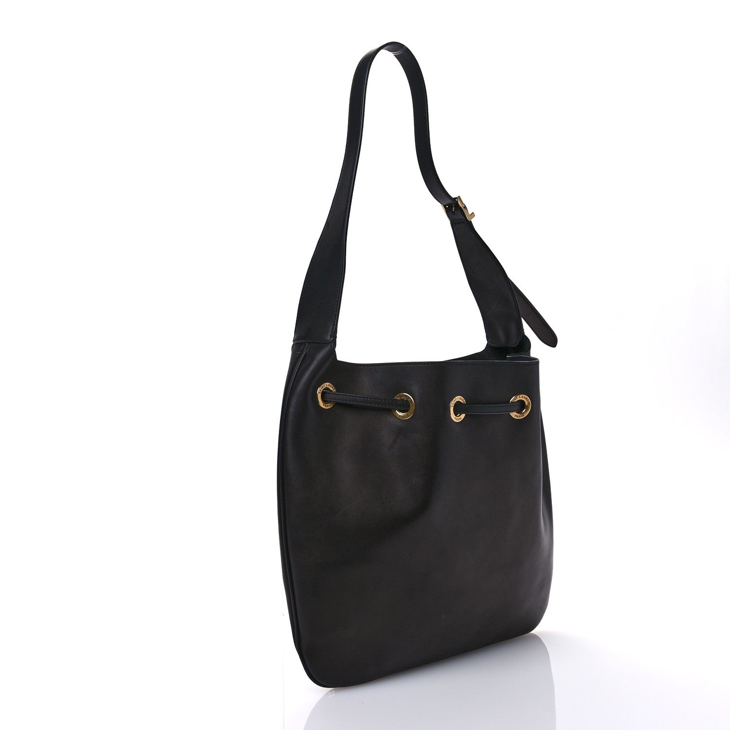 Saint Laurent Calfskin Medium Paris VII Flat Hobo Black 3 of 8