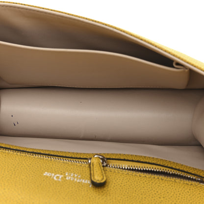 Christian Dior Grained Calfskin Medium Diorama Flap Bag Yellow 5 of 14