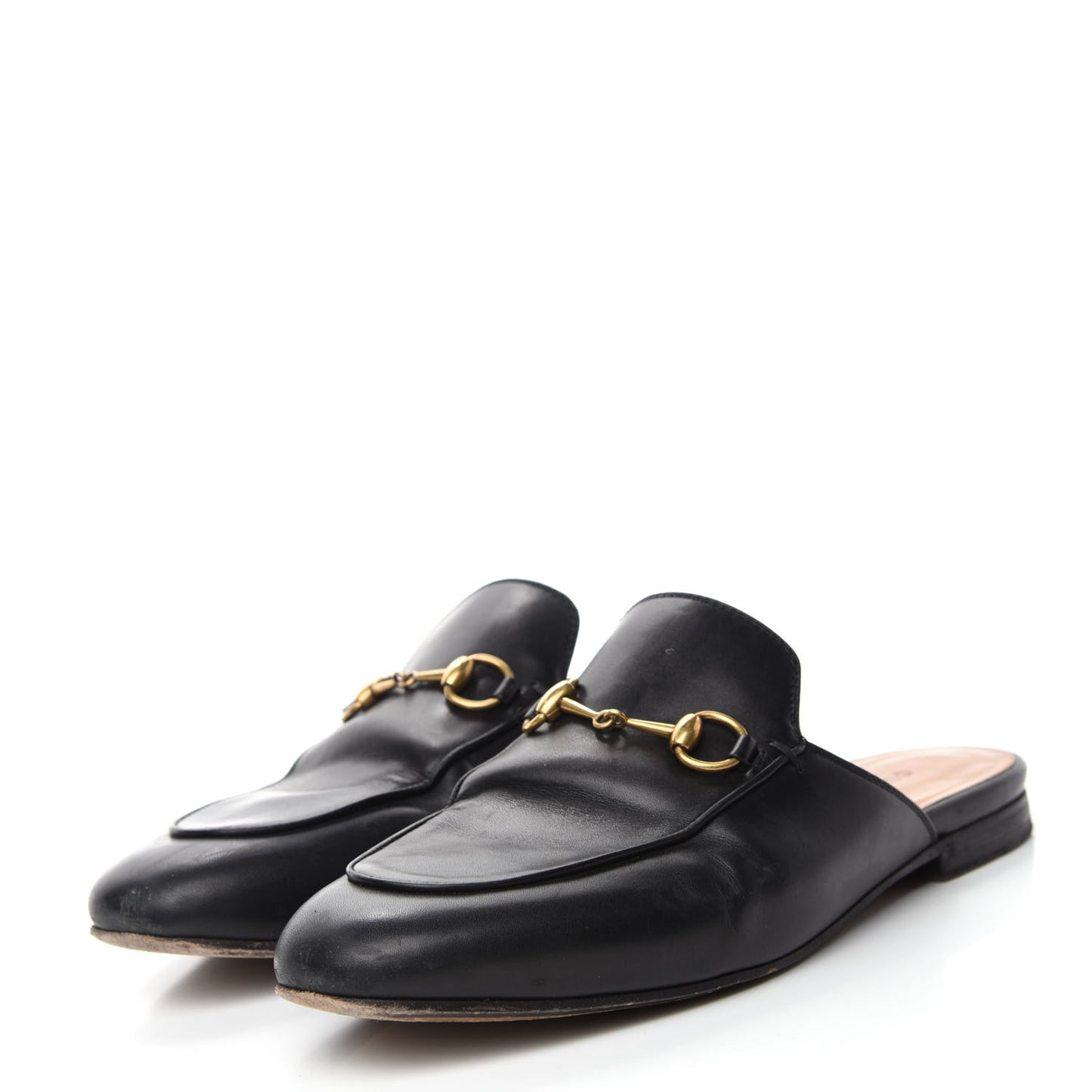 Calfskin Womens Princetown Slippers 38 Black