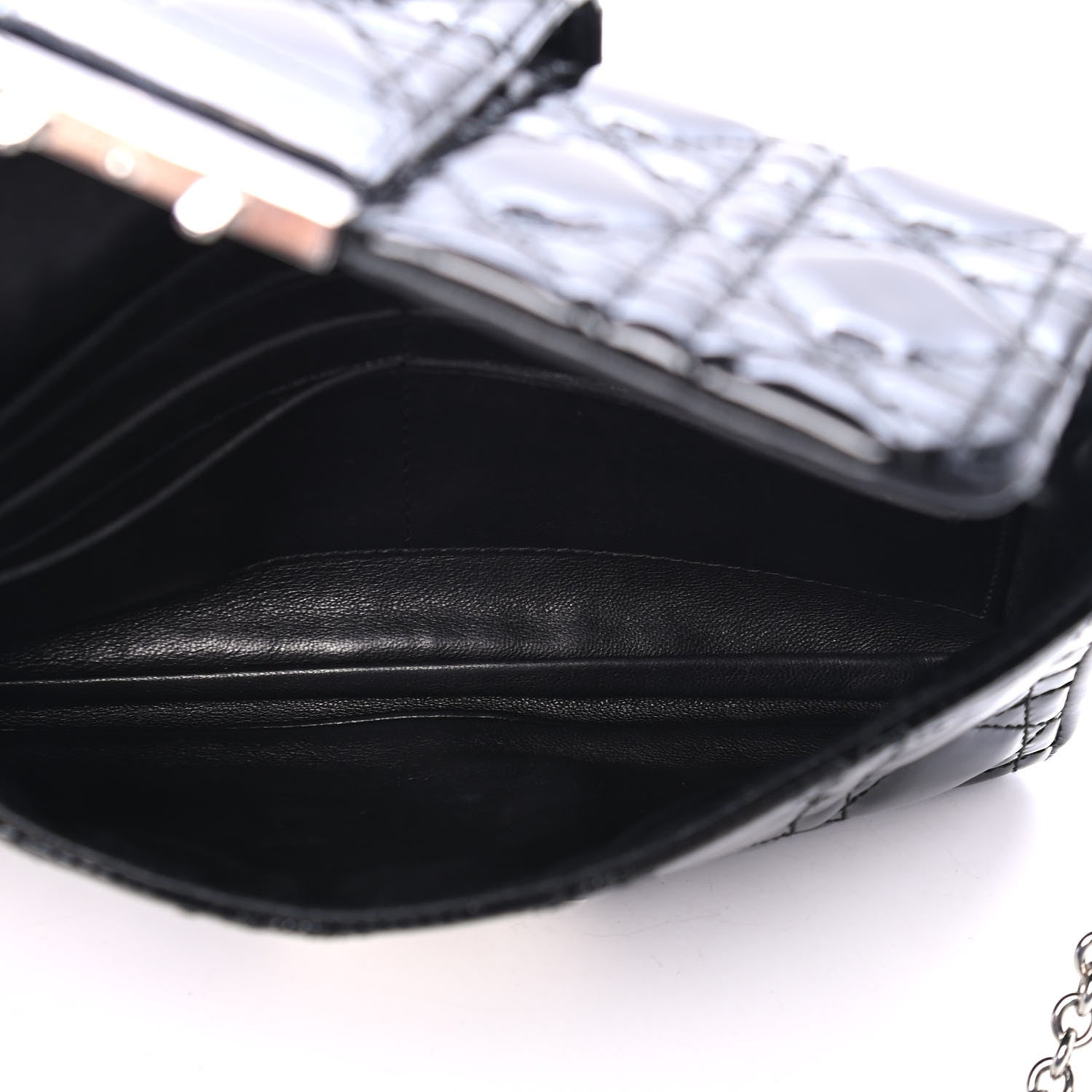Christian Dior Patent Cannage New Lock Pouch Black 4 of 4