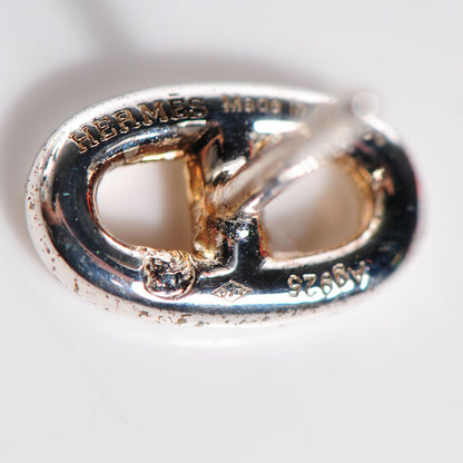 Hermes Sterling Silver Chaine D'Ancre Earrings TPM 3 of 6