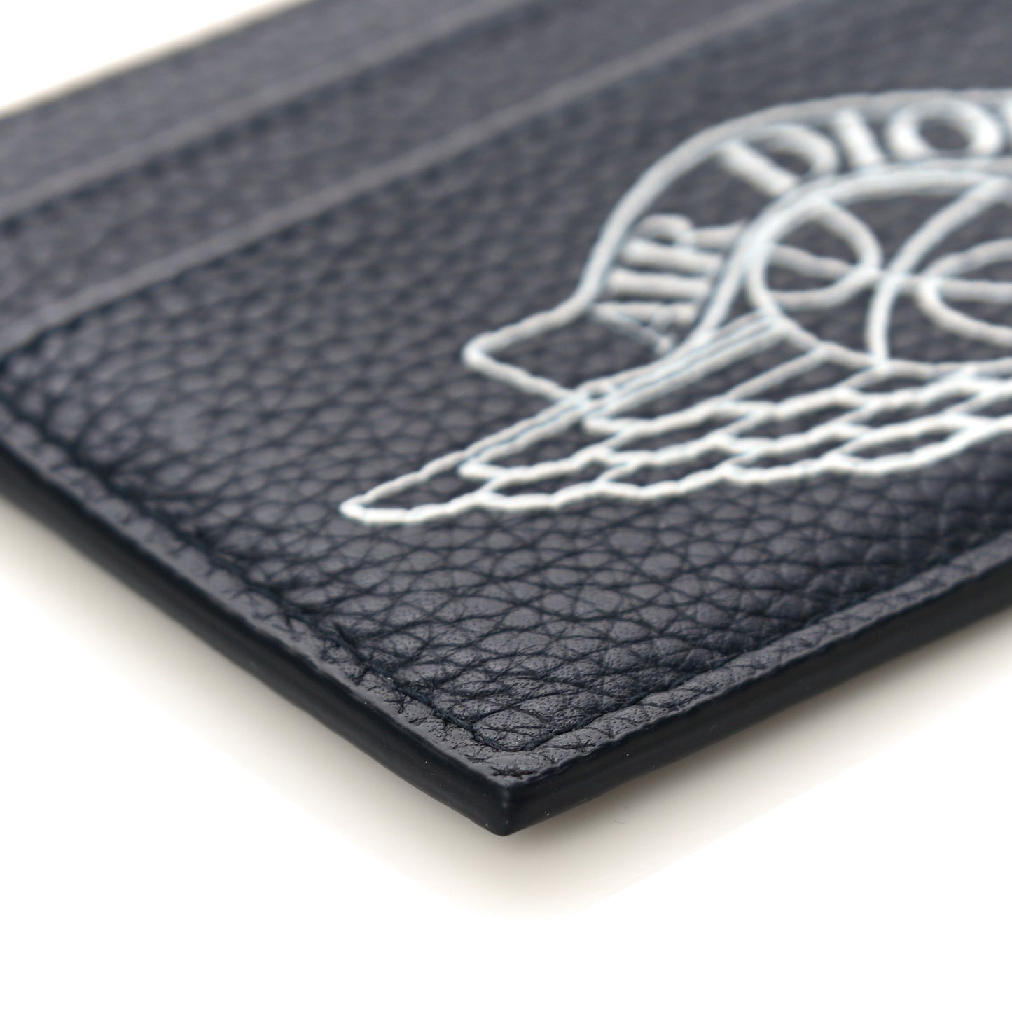 X AIR JORDAN Grained Calfskin Card Holder Bleu
