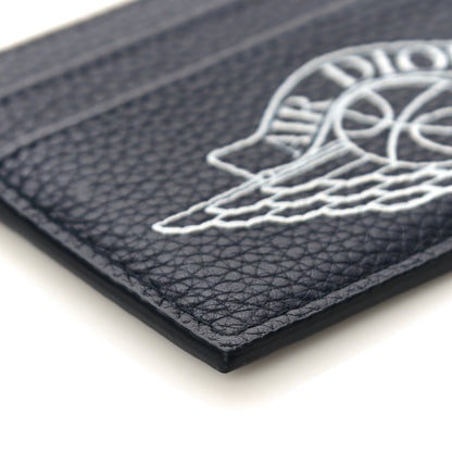 Christian Dior X AIR JORDAN Grained Calfskin Card Holder Bleu 8 of 10