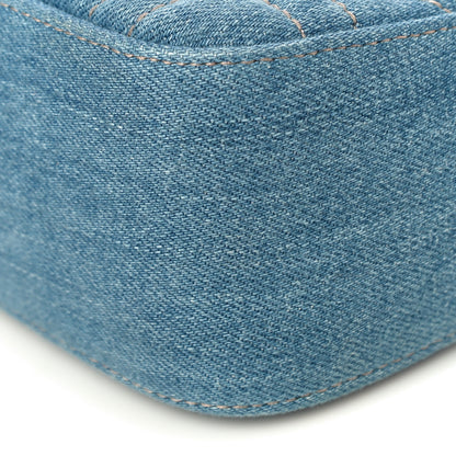 Gucci Denim Matelasse Pearl Studded Small GG Marmont Shoulder Bag Blue 11 of 12